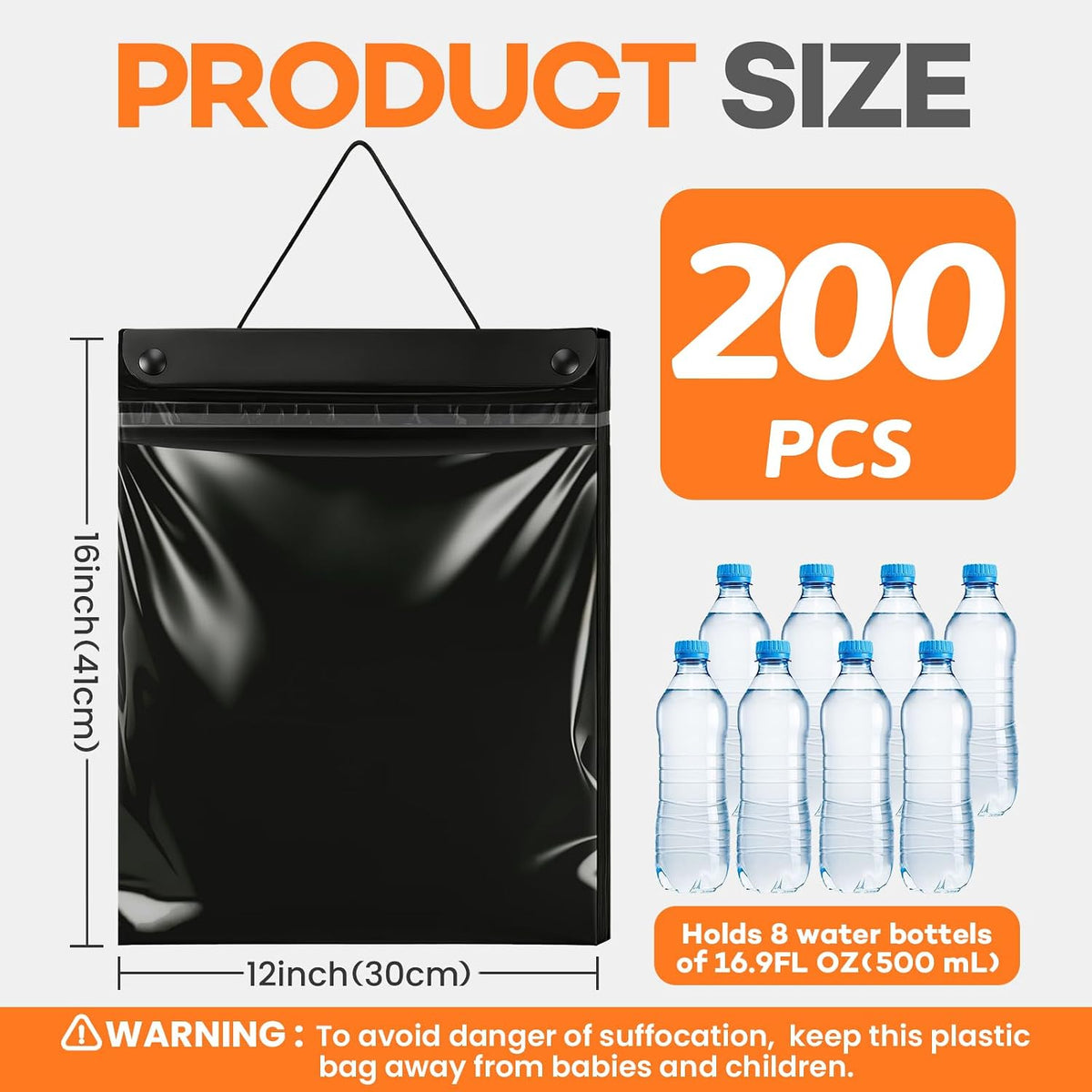 200 Pcs Hanging Car Trash Bags, Disposable Leak-proof Garbage Can for Car
