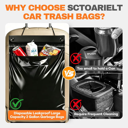 200 Pcs Hanging Car Trash Bags, Disposable Leak-proof Garbage Can for Car