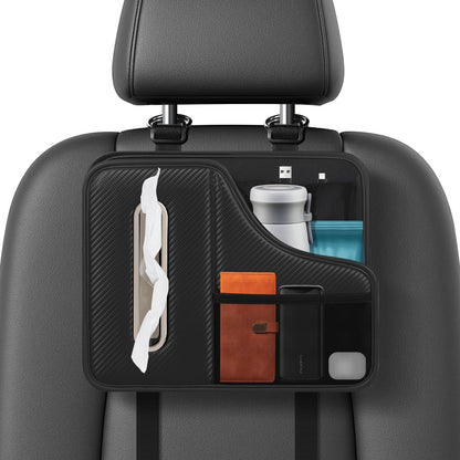 Car Tissue Holder,Back Seat Organizer with Cup Holder,Multifunctional Car Headrest Seat Back Storage,Snack Organizers for Kids,Large Tissue Box Cover Fit for 100-130 Regular Size Tissues