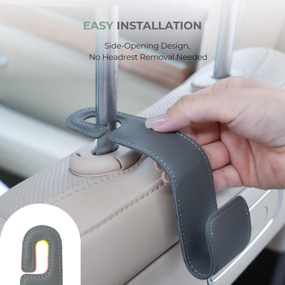 2 Pack Purse Holder for Car, Universal Leather Car Seat Hook, Car Organizer