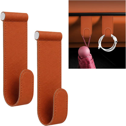 2 PCS Car Co-Pilot Glovebox Hooks, Vehicle Glovebox Storage Hanger Passenger Seat Hanging Hook, Anti-Scratch Auto Glove Box Hanger Interior Organizer for Handbags Purses Umbrellas (Orange)