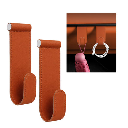 2 PCS Car Co-Pilot Glovebox Hooks, Vehicle Glovebox Storage Hanger Passenger Seat Hanging Hook, Anti-Scratch Auto Glove Box Hanger Interior Organizer for Handbags Purses Umbrellas (Orange)