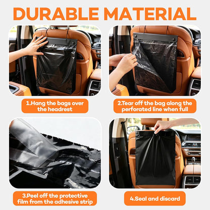80 Count Hanging Car Trash Bags, Disposable Leak-proof Garbage Can for Car