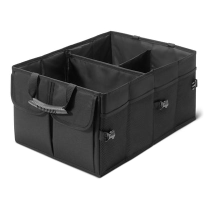 Amazon Basics Trunk Organizer for Car, Multi-Compartment Car Storage, Foldable, 13.5 Gallon, Black