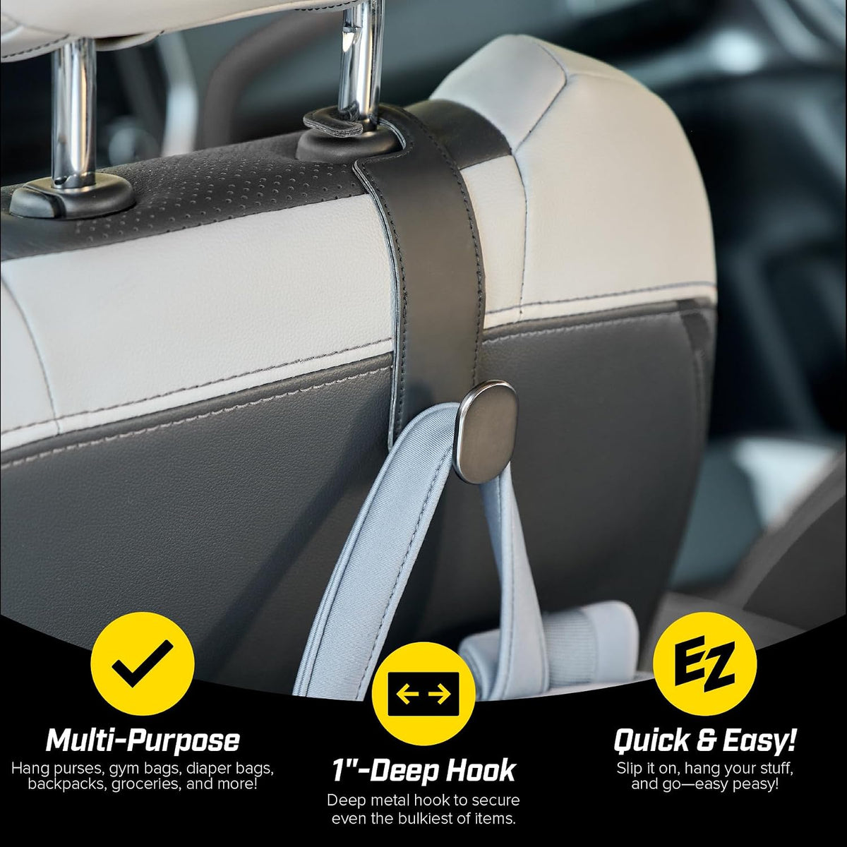 Wrap-It Storage Headrest Hook (2-Pack) - Car Accessories