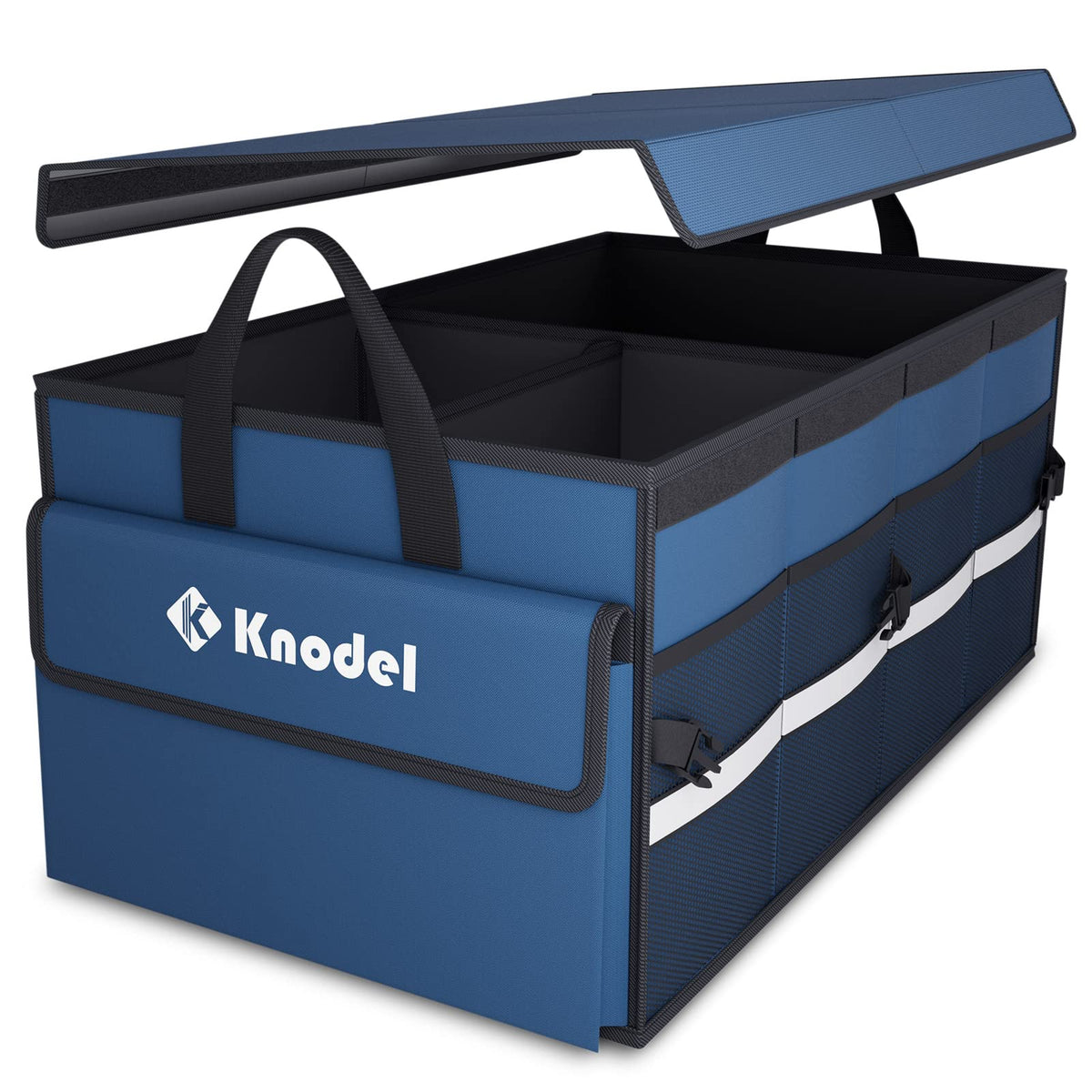 K KNODEL Trunk Organizer with Lid for Car, SUV, and Truck (Medium, Black)