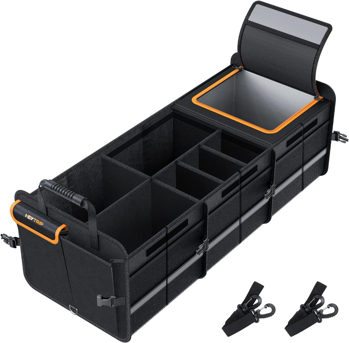 HEYTRIP Large Trunk Organizer with Built-in Leakproof Cooler Bag, Black