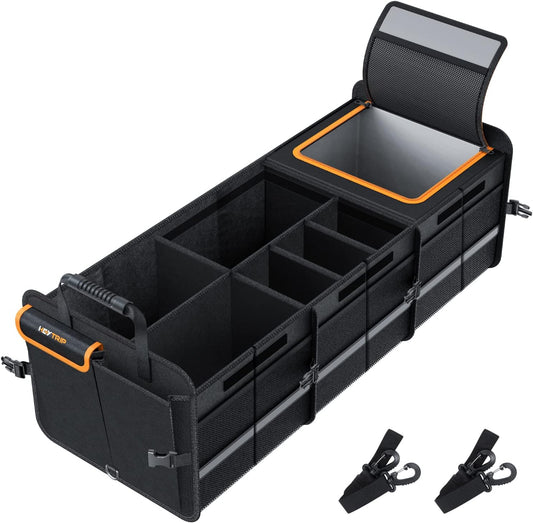 HEYTRIP Large Trunk Organizer with Built-in Leakproof Cooler Bag, Black