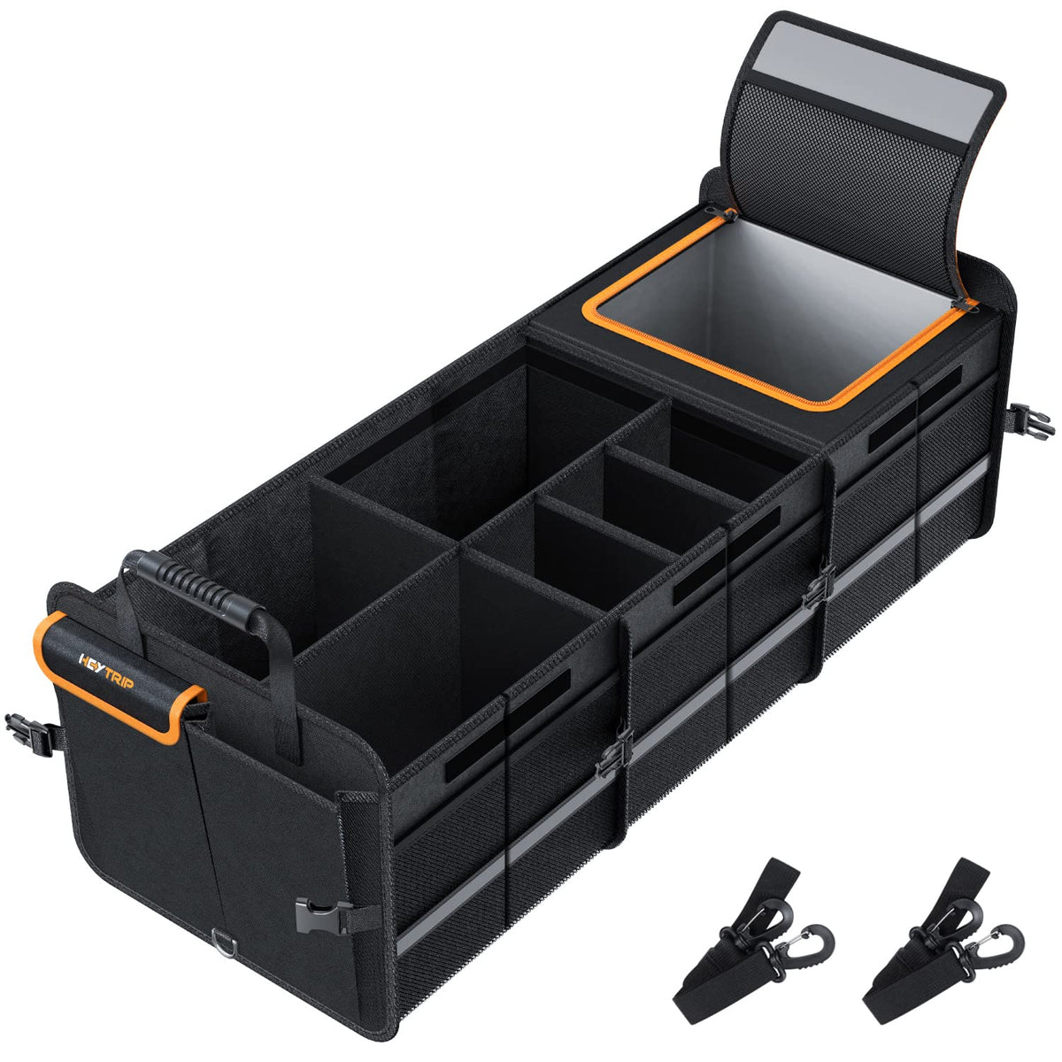 HEYTRIP Large Trunk Organizer with Built-in Leakproof Cooler Bag, Black
