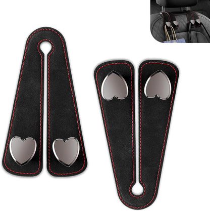 2 PCS Car Purse Hook, Cute Headrest Hooks, Seat Back Storage Holder, for Umbrellas Wallets Support, Multifunctiona Car Accessories (Black)