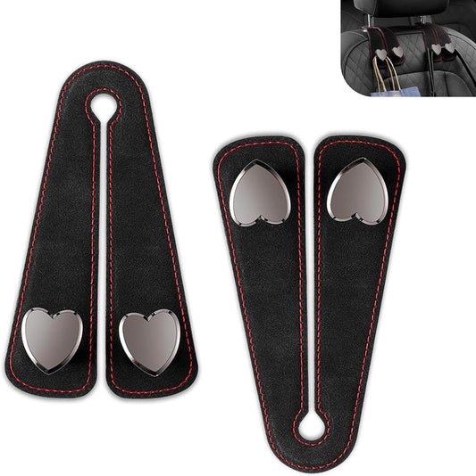 2 PCS Car Purse Hook, Cute Headrest Hooks, Seat Back Storage Holder, for Umbrellas Wallets Support, Multifunctiona Car Accessories (Black)