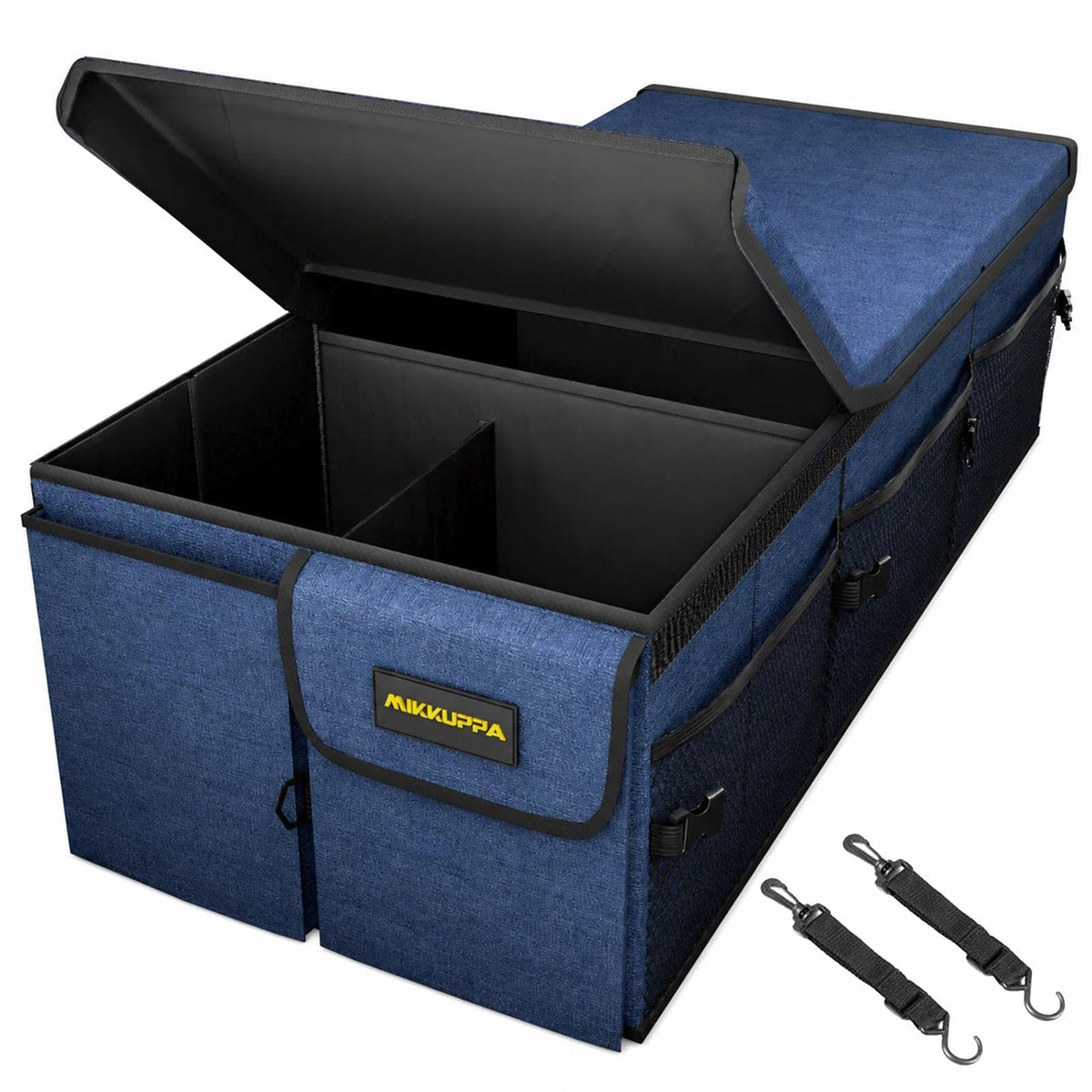 MIKKUPPA Trunk Organizer with Lid - 65L Collapsible Car Organizer, Black