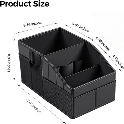 WHHMK Sturdy Leather Car Storage Support Up to 33 LB of Weight, Black