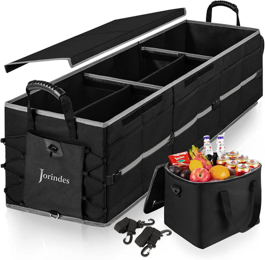 Collapsible Trunk Organizer and Storage for Car with Leak proof Cooler Bag