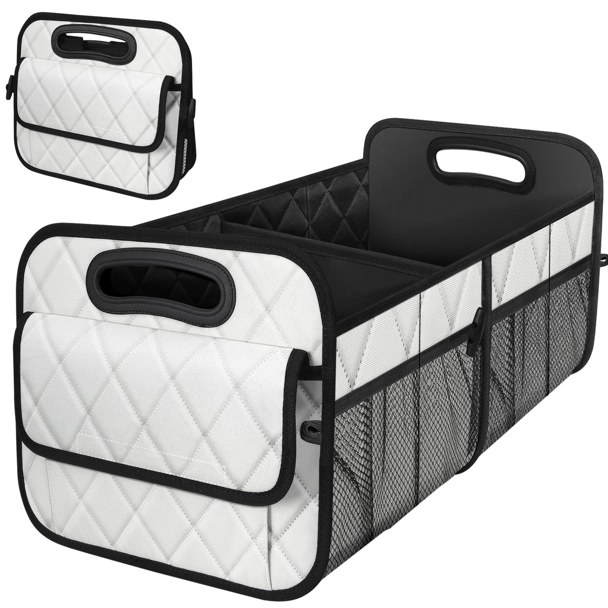 Deosk Trunk Organizer and Storage with Reinforced Handles,Car Accessories for Women/Men 50L Waterproof Polyester Trunk Organzier for Car/SUV/Minivan/Truck(Medium,Leopard print)