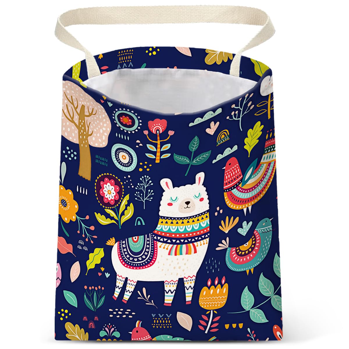 IRADA Car Trash Bag Hanging No Snap Small Garbage Bag for Car Back Seat Cute Printed One-Handed Strap Trash Bags Car Accessories-Wildflowers-Black Car Trash Bags