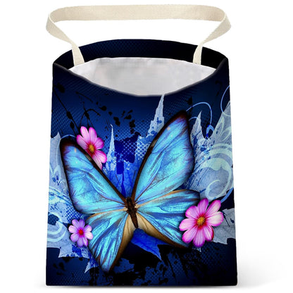 IRADA Car Trash Bag Hanging No Snap Small Garbage Bag for Car Back Seat Cute Printed One-Handed Strap Trash Bags Car Accessories-Wildflowers-Black Car Trash Bags