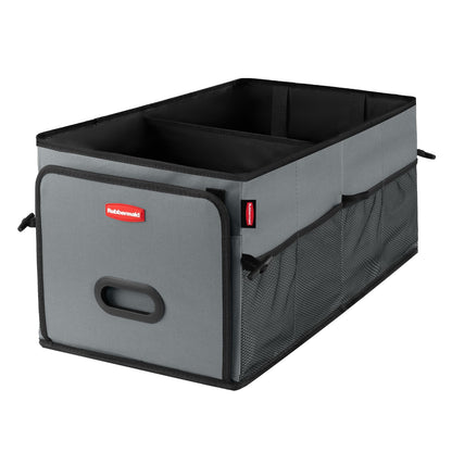 Rubbermaid Car Organizer, Collapsible Trunk Organizer, Multi-Compartment Car Storage Organization for Car Accessories, 2 Compartments-Black
