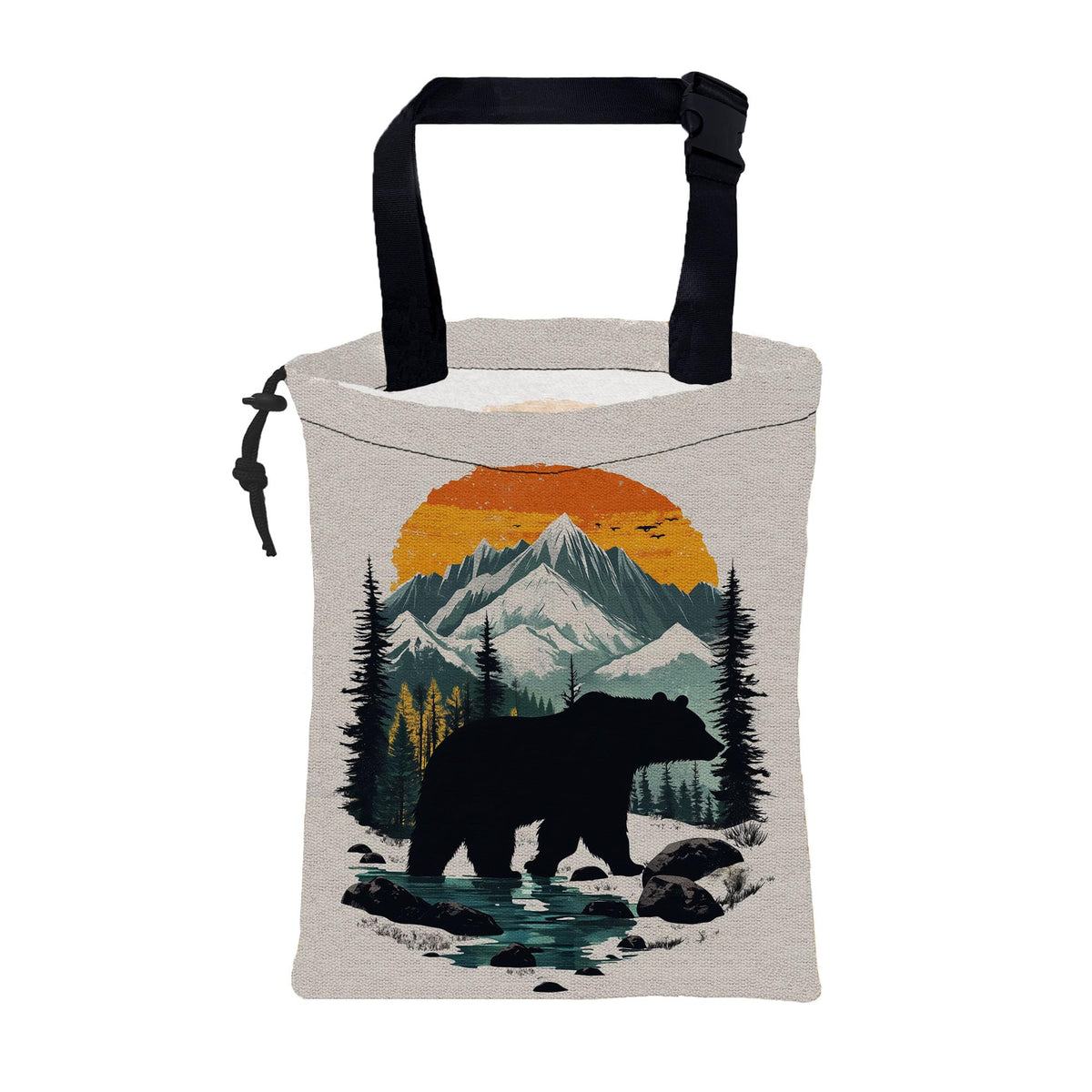 Car Garbage Bag Palm Tree Sunset at a Beach Hanging Canvas Car Trash Bag Drawstring Car Back Seat Organizer for Car Back Front Seat Console with Adjustable Buckle