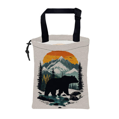 Car Garbage Bag Palm Tree Sunset at a Beach Hanging Canvas Car Trash Bag Drawstring Car Back Seat Organizer for Car Back Front Seat Console with Adjustable Buckle