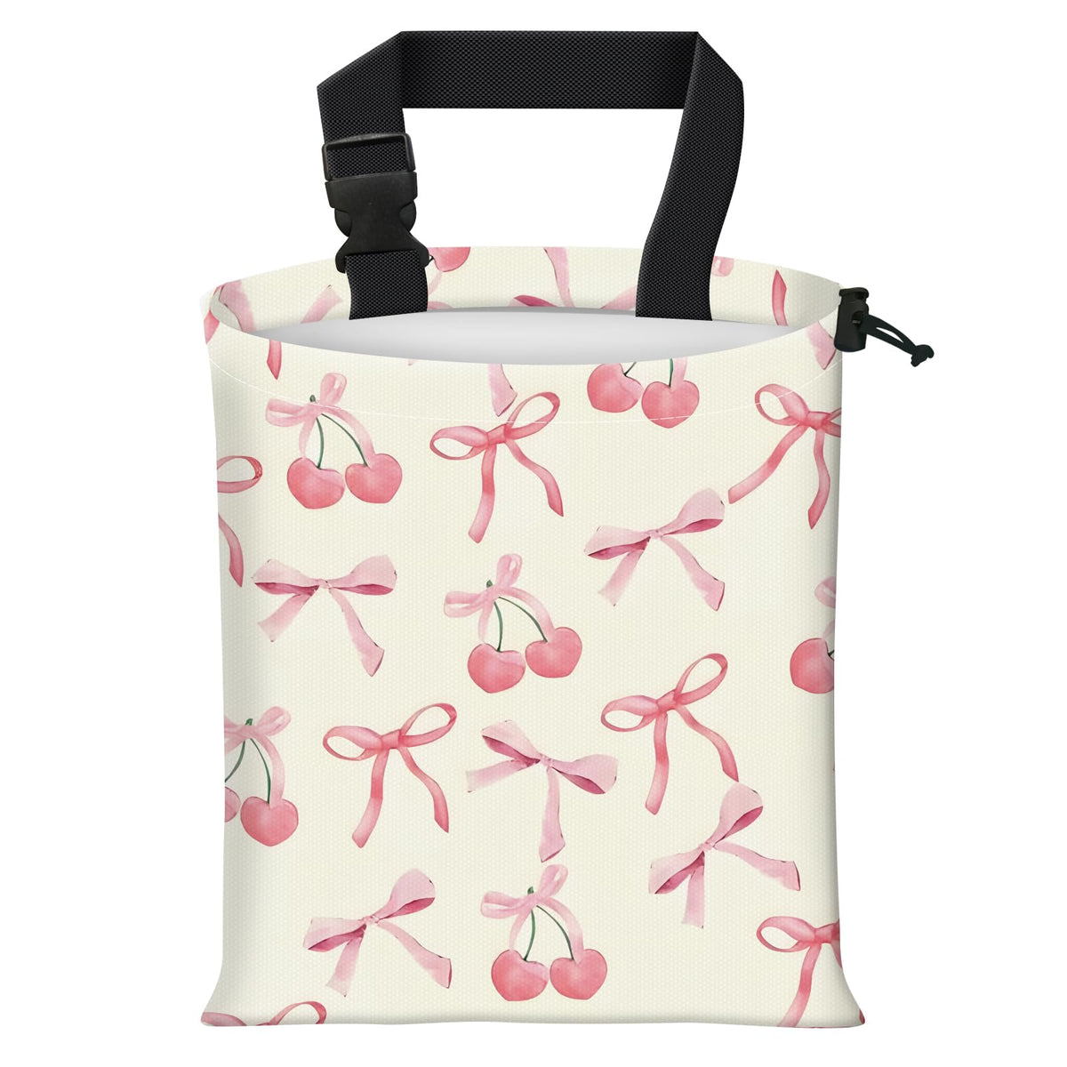 Car Trash Bag Large Hanging Can for Back of Seat, Cute Waterproof Car Garbage Bag for Vehicle, Travelling, Outdoor Cute Pink Bow