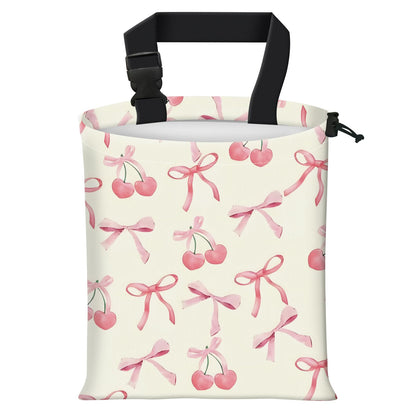 Car Trash Bag Large Hanging Can for Back of Seat, Cute Waterproof Car Garbage Bag for Vehicle, Travelling, Outdoor Cute Pink Bow
