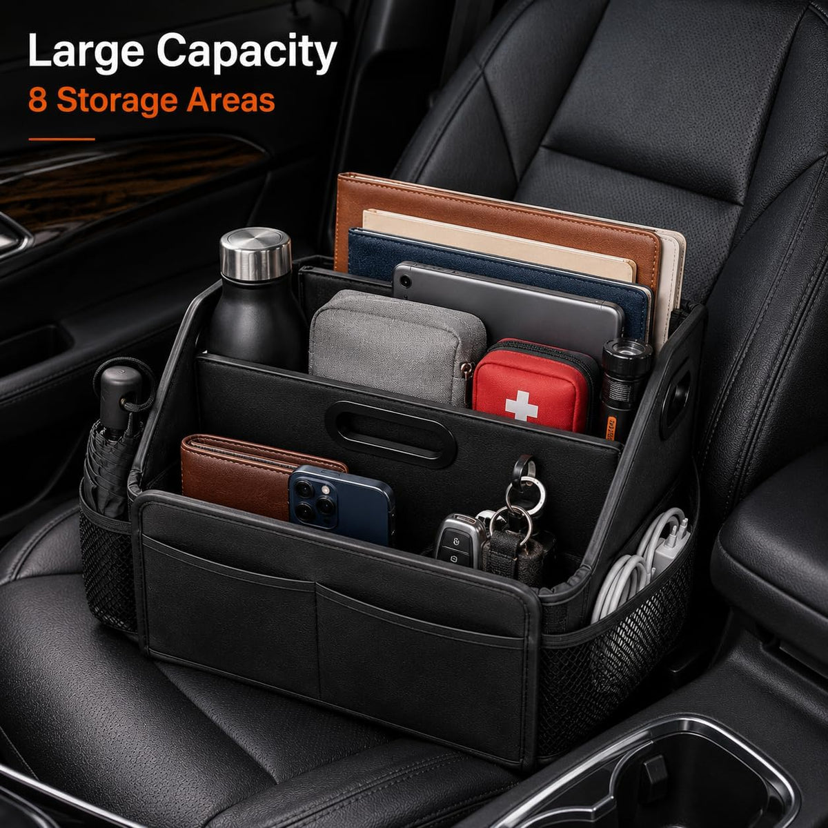 Car Storage Organizer, Reinforced Dividable Car Backseat Organizers