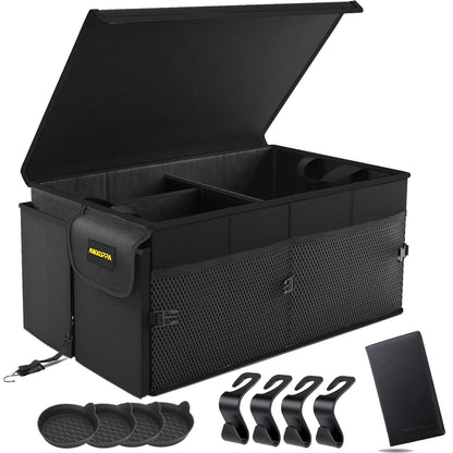 MIKKUPPA Trunk Organizer with Lid - 65L Collapsible Car Organizer, White