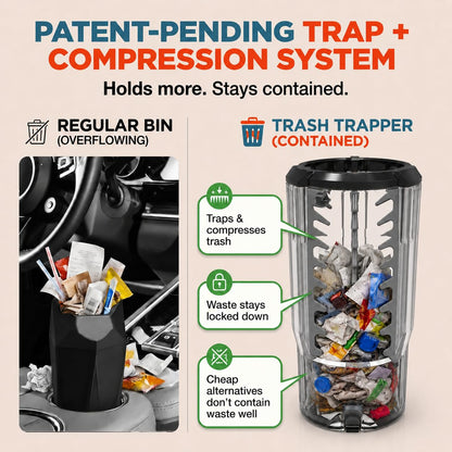 Trash Trapper Car Trash Can Cup Holder | Trash Can for Car | Up to 10x More