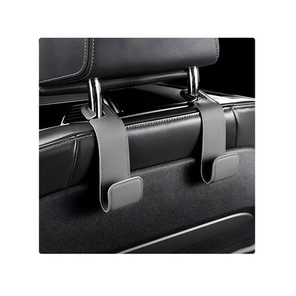 2 PCS Car Seat Headrest Hooks, Microfiber Leather Hanger Holder Hook for Hanging Purse and Bag, Universal Vehicle Back Seat Organizer Hook for Grocery Bag Handbag Coat (Black)