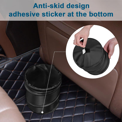 Car Trash Can, 2 Packs Mini Collapsible Pop-up Compact Garbage Can