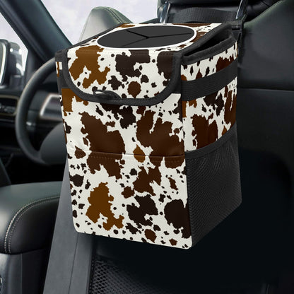 Gothic Moon Stars Boho Car Trash Can with Lid - Collapsible Reusable Waterproof Car Garbage Bag - Organizer