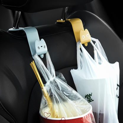 Fashion Car Seat Back Organizers, 4 Pack Universal Headrest Hooks, Bag Holder, Automobile Seat Back Hanger for Purse Bags and Coats (Random Color)