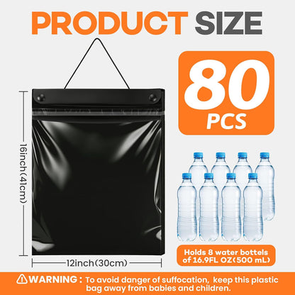 80 Count Hanging Car Trash Bags, Disposable Leak-proof Garbage Can for Car