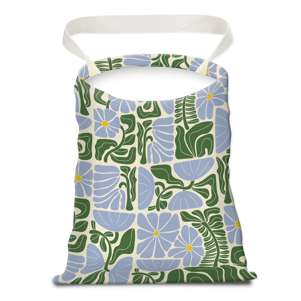 Car Trash Can, Seat Back Hanging Trash Bag, Cute Canvas Garbage Bag, Essential Car Trash Bin Cars Organizers Floral Leaves