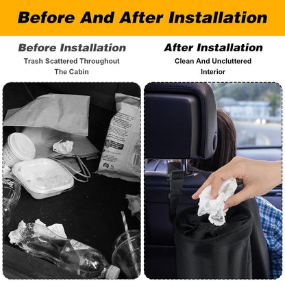 2Pcs Car Trash Bags Washable, Hanging Car Garbage Bag Tash Bags