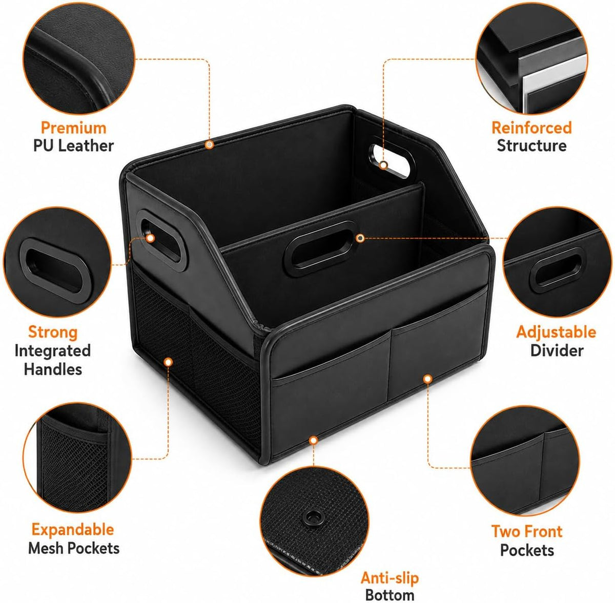 Car Storage Organizer, Reinforced Dividable Car Backseat Organizers