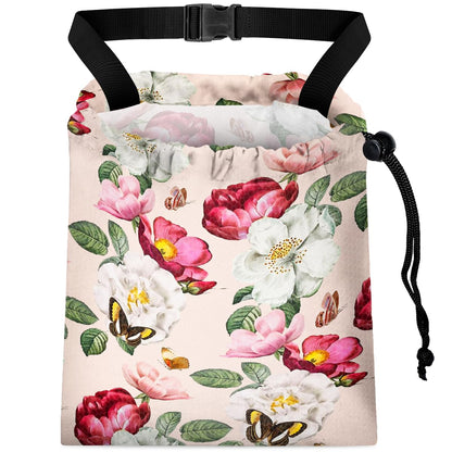 Car Trash Bag Hanging Back of Seat with Adjustable Snap Buckle Strap Cute Printed Drawstring Garbage Bags for Car-Boho Floral