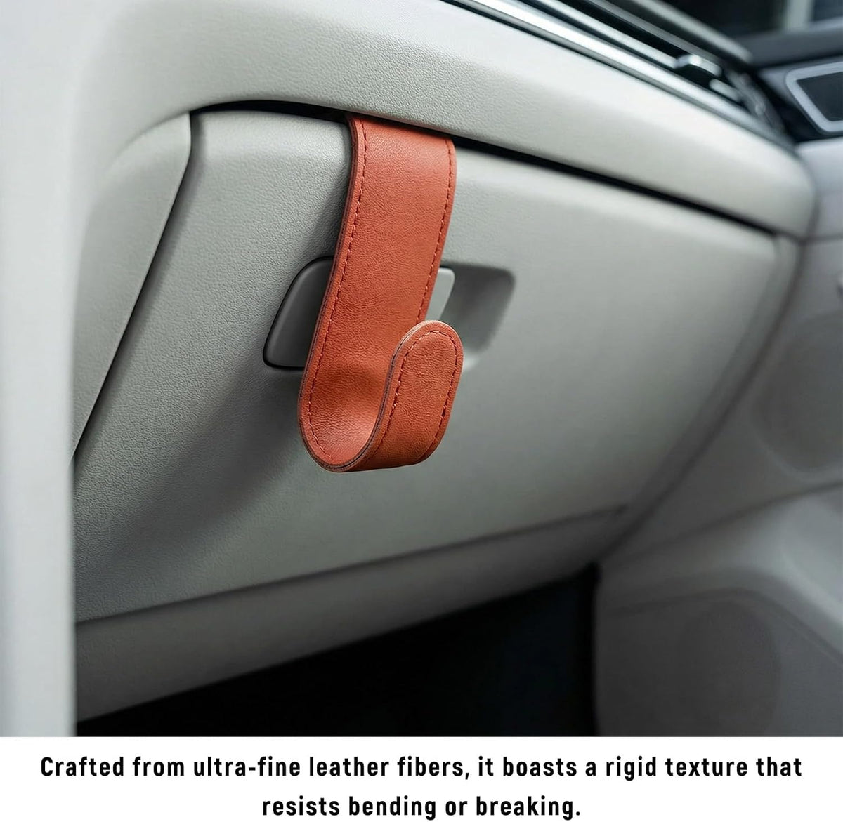 2 PCS Car Co-Pilot Glovebox Hooks, Vehicle Glovebox Storage Hanger Passenger Seat Hanging Hook, Anti-Scratch Auto Glove Box Hanger Interior Organizer for Handbags Purses Umbrellas (Orange)