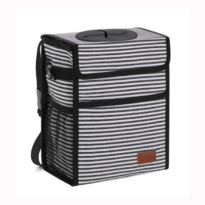 Femuar Leak Proof Car Trash Can with Lid - Waterproof Automotive Garbage Bin for SUVs, Collapsible and Portable Car Trash Bag, Black