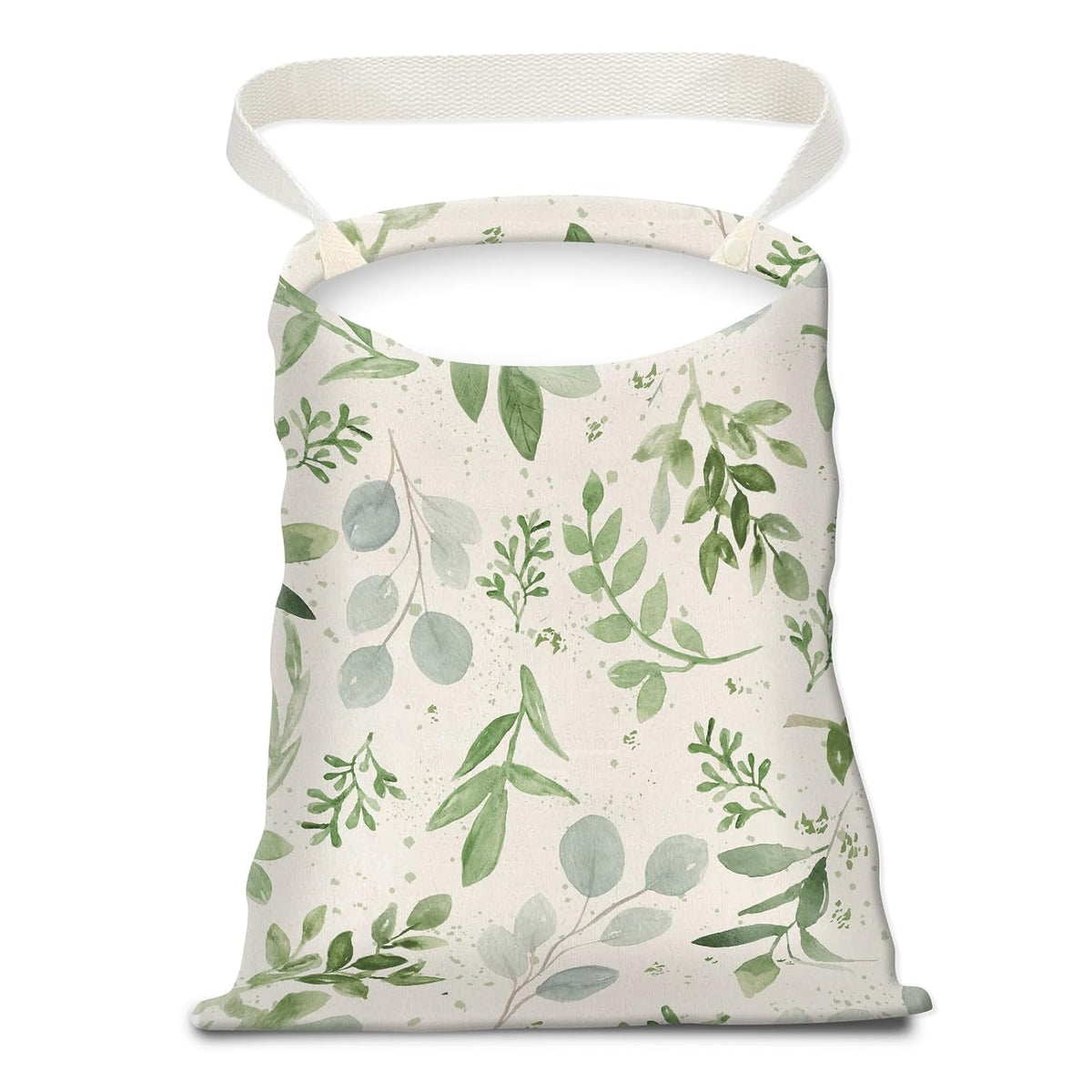 Car Trash Can, Seat Back Hanging Trash Bag, Cute Canvas Garbage Bag, Essential Car Trash Bin Cars Organizers Floral Leaves