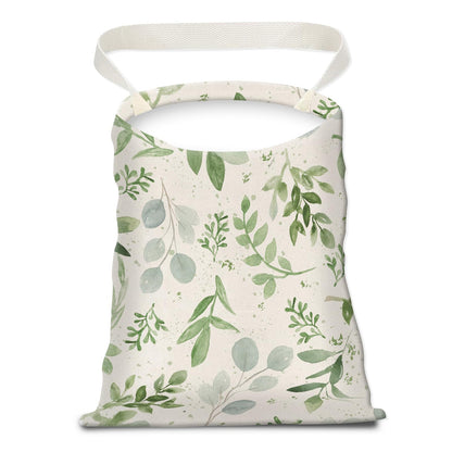 Car Trash Can, Seat Back Hanging Trash Bag, Cute Canvas Garbage Bag, Essential Car Trash Bin Cars Organizers Floral Leaves