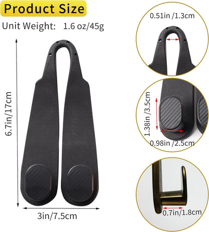 WEIHAO Purse Hook for Car Headrest, Silicone Car Seat Back Storage Hook, Twin Hooks Carbon Fiber Textured Car Headrest Hangers, Bag Holder for Sedan, Trucks, SUVs, Most Vehicles (Black-2PCS)