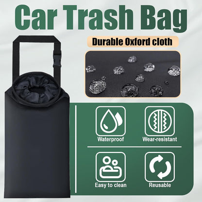 ecocstm 2 PCS Car Trash Bags, Car Accessories Washable Garbage Bag Hanging