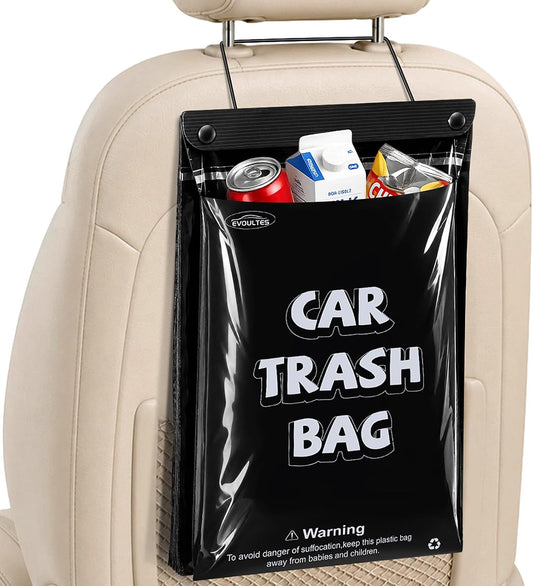 EVOULTES 50 Count Disposable Car Trash Bags, Hanging Trash Bag