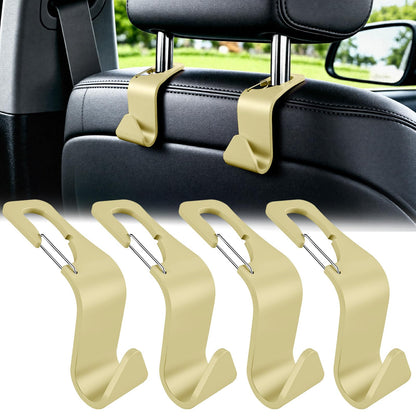 Car Seat Headrest Hook for Purses Bags Groceries,4 Pack Black