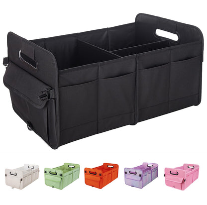 titiyiof Trunk Organizer For Suv & Sedan,Car Organizers and Storage, Waterproof Collapsible & Adjustable Straps,Sturdy Car Organization for Car Accessories, Tools,Food，Sundries,2-3 Compartment（Beige）