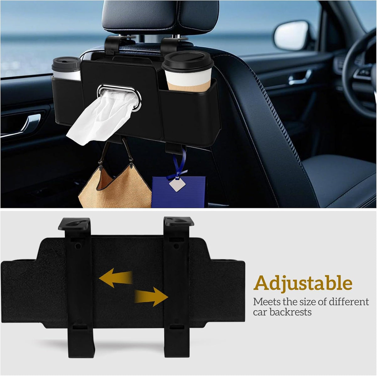 Car Back Seat Organizer with Tissue and Storage Hook