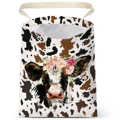 IRADA Car Trash Bag Hanging No Snap Small Garbage Bag for Car Back Seat Cute Printed One-Handed Strap Trash Bags Car Accessories-Wildflowers-Black Car Trash Bags