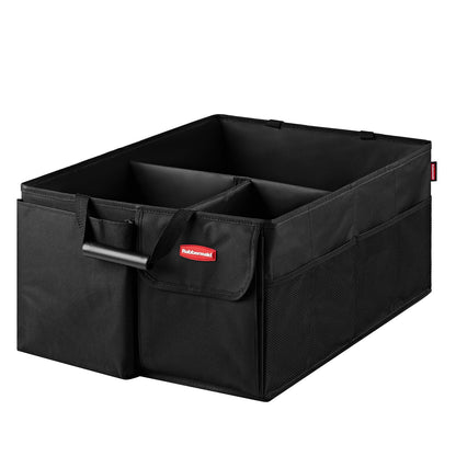 Rubbermaid Car Organizer, Collapsible Trunk Organizer, Multi-Compartment Car Storage Organization for Car Accessories, 2 Compartments With Cover, 21.65"*14.17"*12.2"